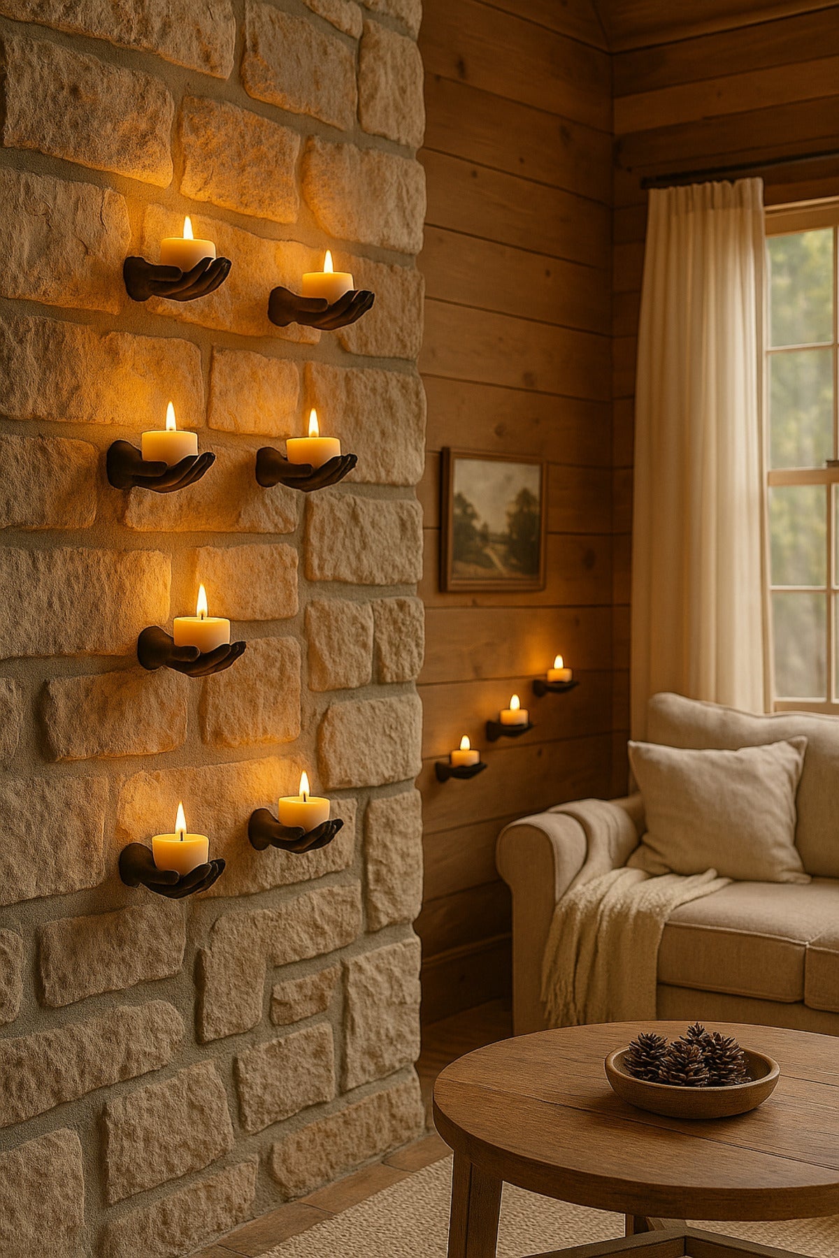 5 Parça El Figürlü Dekoratif Tealight Mumluk Seti