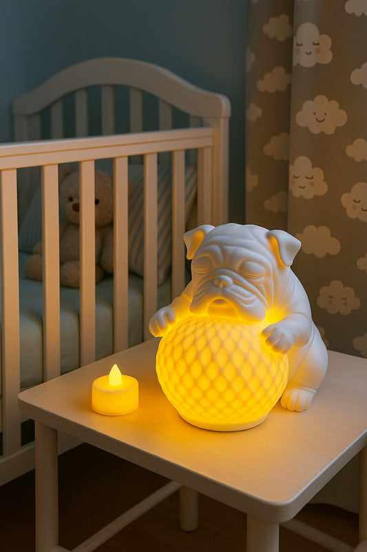 3D Bulldog Tasarımlı Dekoratif Masa Lambası
