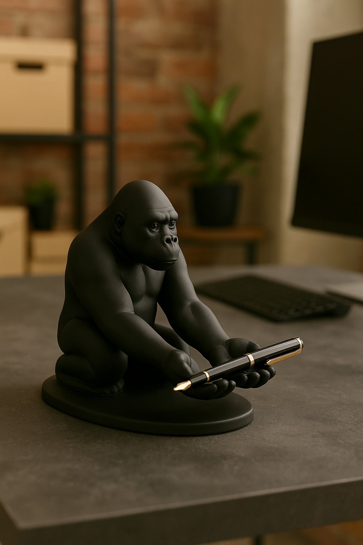3D Siyah Goril Figürlü Telefon ve Tablet Standı