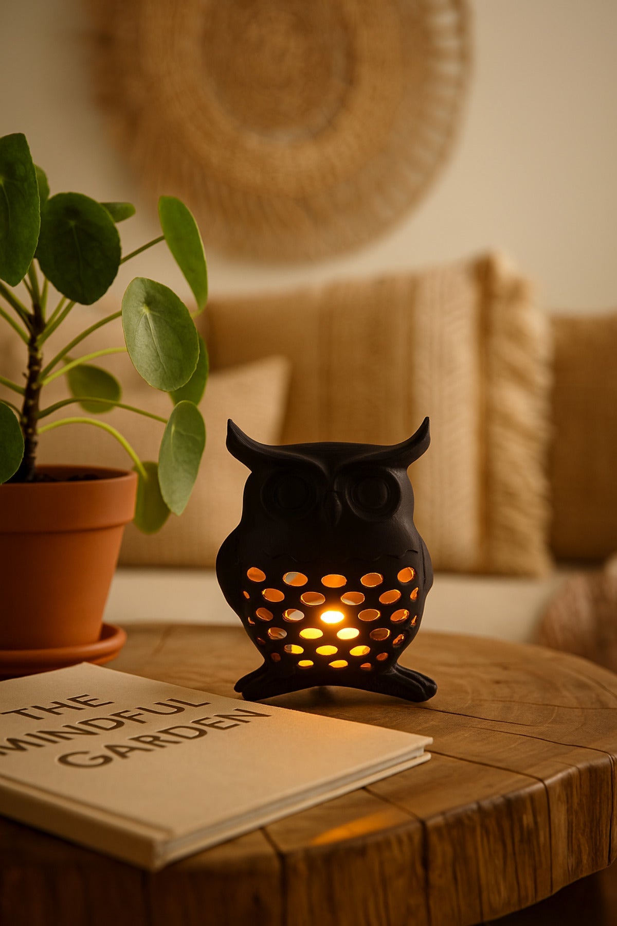 3D Baykuş Figürlü Dekoratif Tealight Mumluk